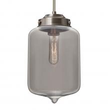 Besa Lighting 1TT-OLINSM-SN-L - Besa Olin Stem Pendant Satin Nickel Smoke 1x60W Medium Base T10, 15Ft. Cord