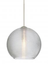 Besa Lighting 1XC-461500-LED-SN-L - Besa Pendant Kristall 6 Satin Nickel Clear 1x5W LED, 15Ft. Cord