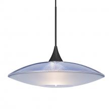 Besa Lighting 1XC-6294BL-BK - Besa Pendant Spazio, Black Finish, Blue/Frost 1x50W MAX GY6.35 Base