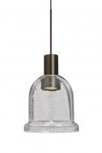 Besa Lighting 1XC-KIBACL-LED-BR-L - Besa, Kiba Cord Pendant, Clear Bubble, Bronze Finish, 1x3W LED, 15Ft. Cord