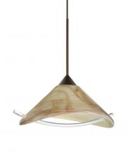 Besa Lighting 1XT-181305-LED-BR-L - Besa Pendant Hoppi Bronze Mocha/Clear 1x3W LED, 15Ft. Cord