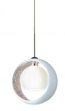 Besa Lighting 1XT-4293SF-BR - Besa Pendant Pogo Bronze White/Inner Silver 1x35W Halogen