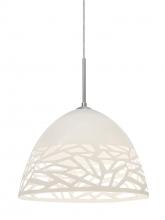 Besa Lighting J-KIEVWH-SN - Besa Kiev Pendant for Multiport Canopy, White, Satin Nickel Finish, 1x60W Medium Base