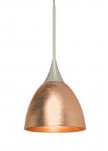 Besa Lighting RXP-1758CF-SN-L - Besa Divi Pendant, Copper Foil, Satin Nickel, 1x50W Halogen, 15Ft. Cord