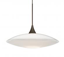 Besa Lighting RXP-629406-BR-L - Besa Pendant Spazio Bronze Opal Glossy 1x50W Halogen, 15Ft. Cord