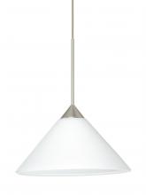 Besa Lighting X-117607-LED-SN-L - Besa Pendant For Multiport Canopy Kona Satin Nickel White 1x5W LED, 15Ft. Cord