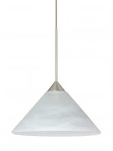 Besa Lighting X-117652-LED-SN-L - Besa Pendant For Multiport Canopy Kona Satin Nickel Marble 1x5W LED, 15Ft. Cord