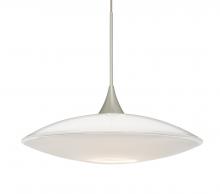 Besa Lighting XP-629406-SN-L - Besa Pendant Spazio Satin Nickel Opal Glossy 1x50W Halogen, 15Ft. Cord