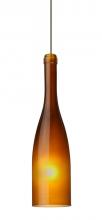 Besa Lighting 1XT-1685AF-LED-BR - Besa Pendant Botella 12 Bronze Amber Frost 1x5W LED