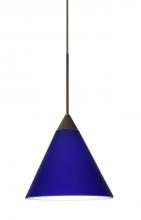 Besa Lighting RXP-5121CM-BR - Besa Pendant Kani Bronze Cobalt Blue Matte 1x50W Halogen