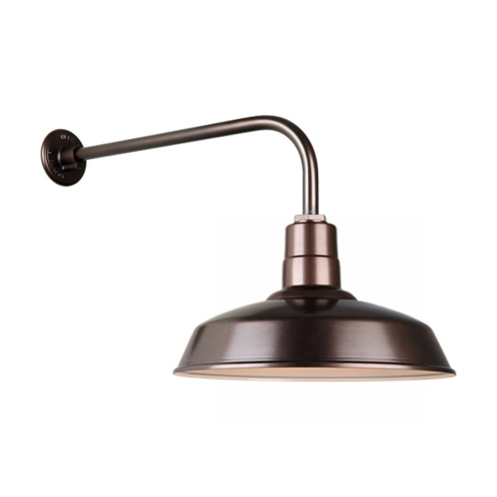 16" Gooseneck Light Warehouse Shade, QSNB-13 Arm