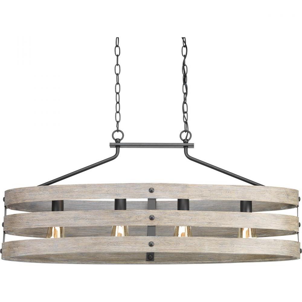 Gulliver Collection Four-Light Graphite Coastal Linear Chandelier Light