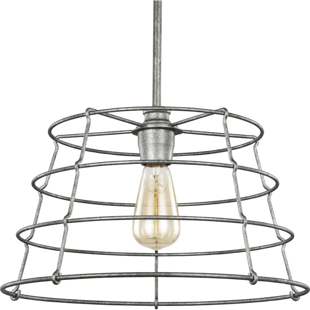 Chambers Collection One-Light Galvanized Finish Farmhouse Pendant Light