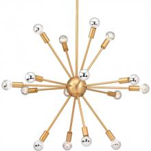 Progress P400041-109 - Ion Collection Sixteen-Light Brushed Bronze Mid-Century Modern Chandelier Light