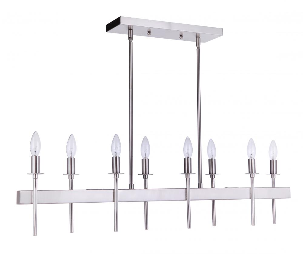 Larrson 8 Light Island in Brushed Polished Nickel