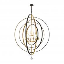 Crystorama 590-EB-GA - Luna 12 Light English Bronze + Antique Gold Chandelier