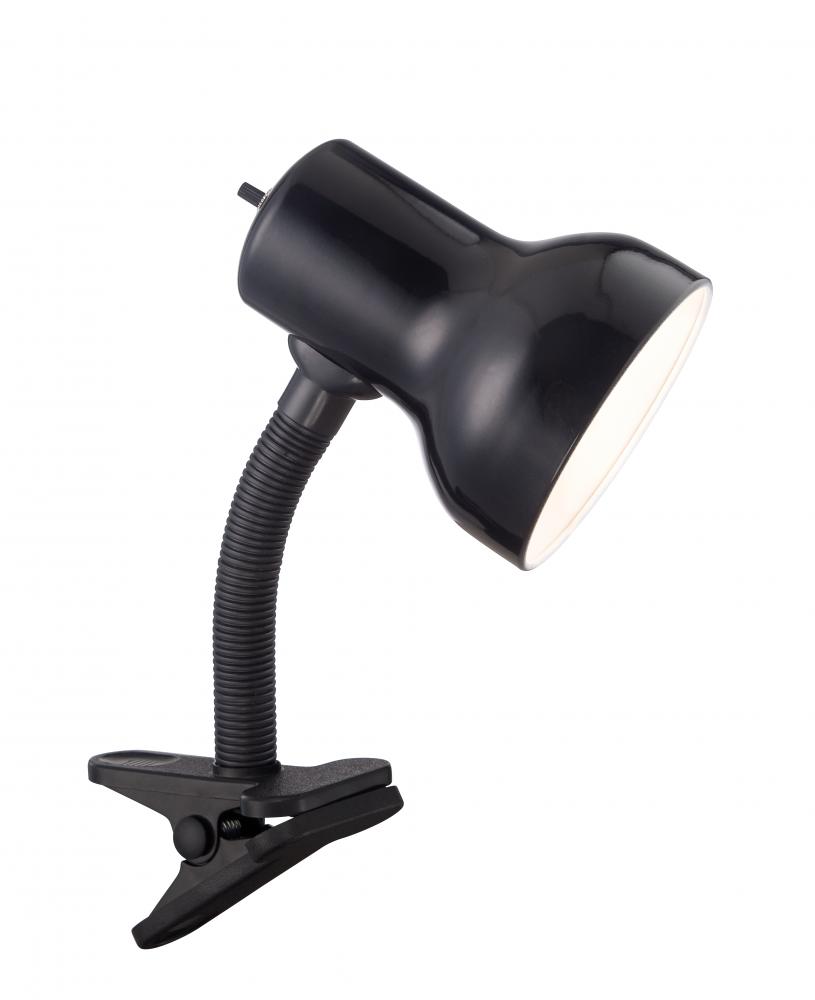 Clip On Goose Neck Lamp; Steel; GU24 Bulb Base; Black Finish