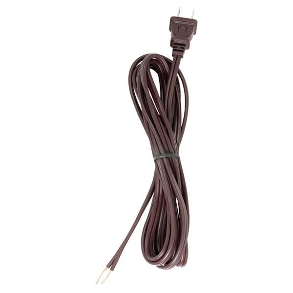 10 Foot 18/2 SPT-2 105C Cord Set; Brown Finish; 36" Hank; 150 Carton; Molded Polarized Plug;