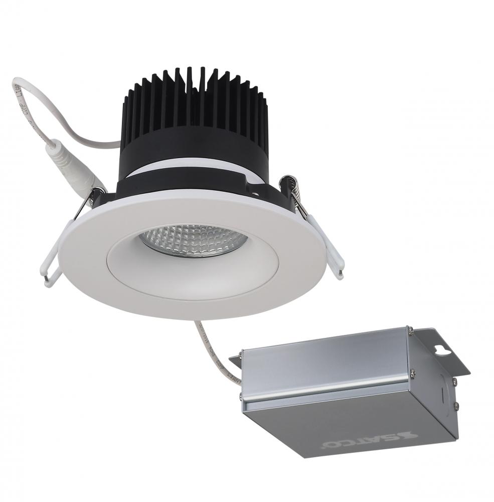 12 watt LED Direct Wire Downlight; Gimbaled; 3.5 inch; 3000K; 120 volt; Dimmable; Round; Remote