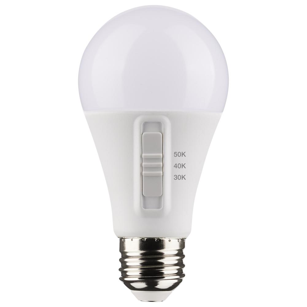 12 Watt A19 LED; Medium Base; CCT Selectable; White Finish; 90 CRI; 120 Volt