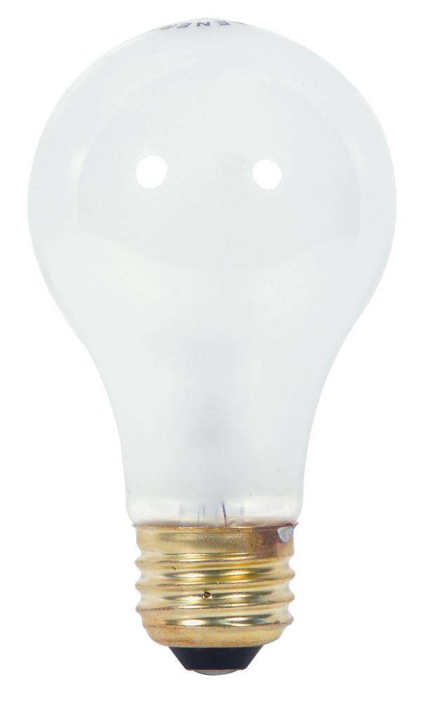 57 Watt A19 Incandescent; Frost; 1000 Average rated hours; 800 Lumens; Medium base; 120 Volt; 2/Pack