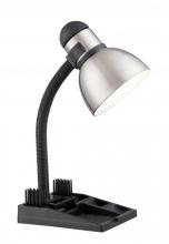 Satco Products Inc. 57/056 - Goose Neck Desk Lamp; GU24 Bulb Base; Steel / Black Finish; Organization Tray Base