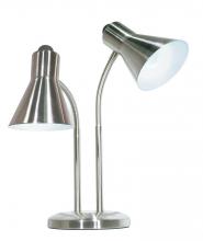 Satco Products Inc. 60/806 - Gooseneck Desk Lamp - 2 Light - Brushed Nickel