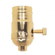 Satco Products Inc. 80/1533 - 3-Way Turn Knob Socket With Removable Knob; 1/8 IPS; Aluminum; Brite Gilt Finish; 250W; 250V