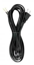 Satco Products Inc. 90/1415 - 12 Foot 18/2 SPT-2 105C Cord Set; Black Finish; 72" Hank; 150 Carton; Molded Polarized Plug;