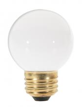 Satco Products Inc. S3841 - 25 Watt G16 1/2 Incandescent; Gloss White; 1500 Average rated hours; 180 Lumens; Medium base; 120