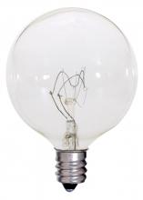 Satco Products Inc. S4471 - 25 Watt G16 1/2 Incandescent; Clear; 2500 Average rated hours; 212 Lumens; Candelabra base; 120 Volt