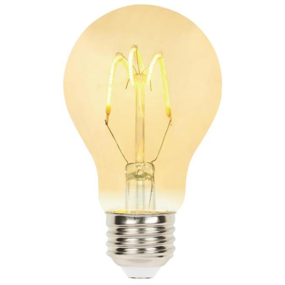 2.5W A19 Flexible Filament LED Dimmable Amber 2000K E26 (Medium) Base, 120 Volt, Box