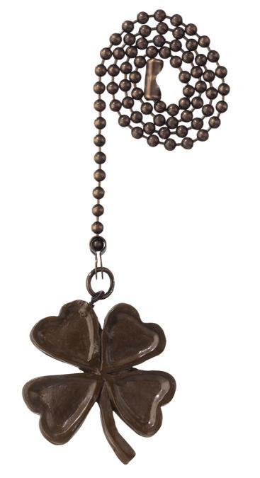 Antique Bronze Finish Four Leaf Clover Pull Chain