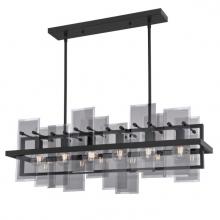 Westinghouse 6576200 - 6 Light Chandelier Matte Black Finish Smoke Grey Glass