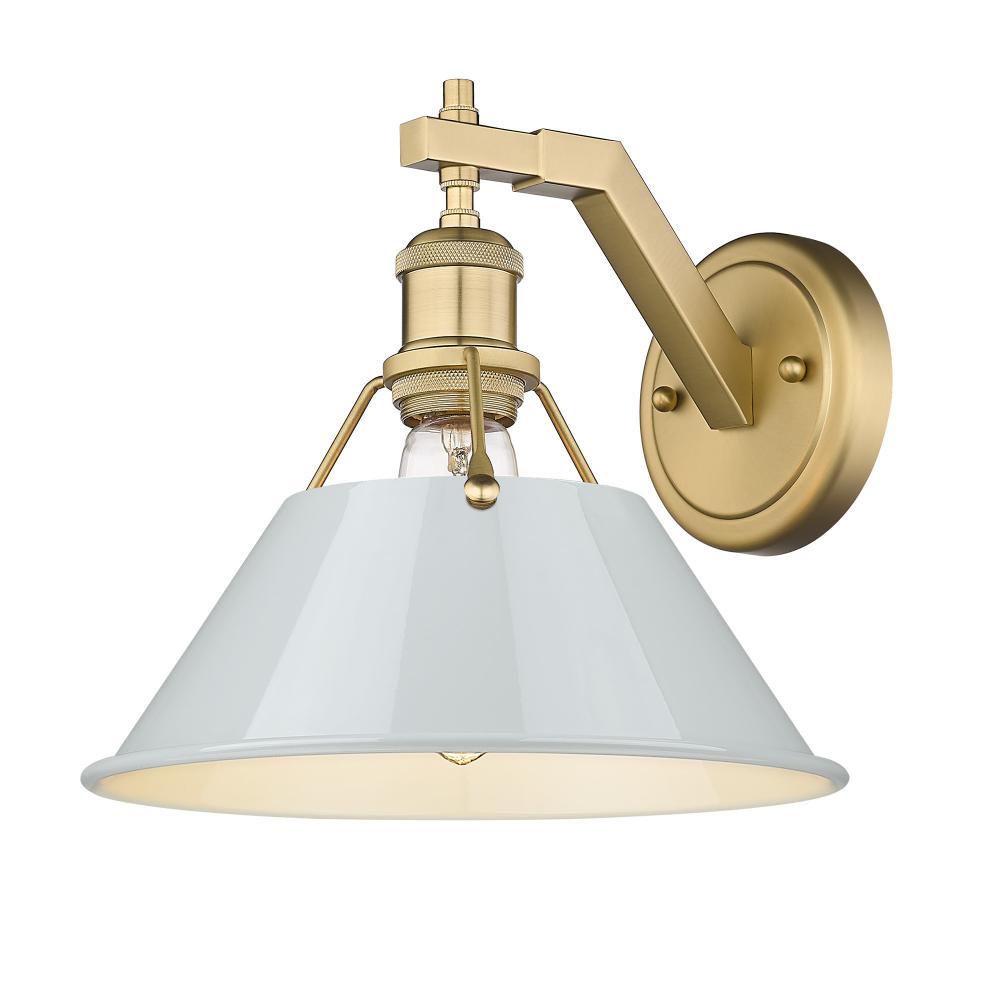 Orwell 1-Light Wall Sconce in Brushed Champagne Bronze with Dusky Blue