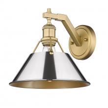 Golden 3306-1W BCB-CH - Orwell 1-Light Wall Sconce in Brushed Champagne Bronze with Chrome