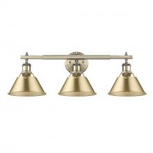 Golden 3306-BA3 AB-BCB - Orwell 3-Light Vanity Light in Aged Brass with Brushed Champagne Bronze