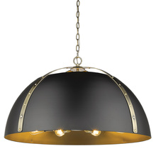 Golden 6928-8P AB-BLK - Aldrich AB 8 Light Pendant in Aged Brass