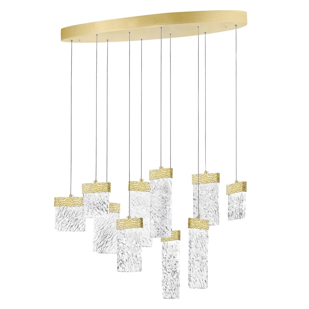 Carolina LED Chandelier With Gold Leaf Finish