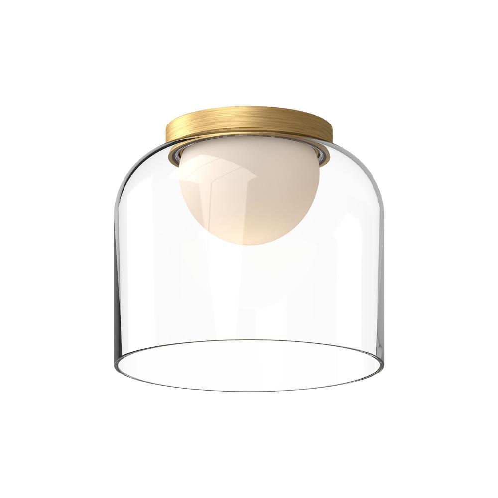 Cedar 8-in Brushed Gold/Clear LED Flush Mount