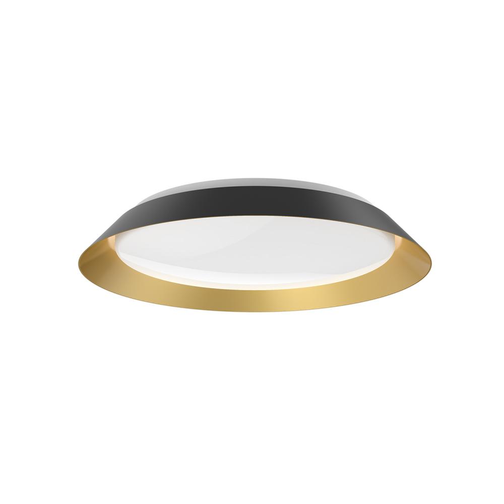 Jasper 19-in Black/Gold LED Flush Mount