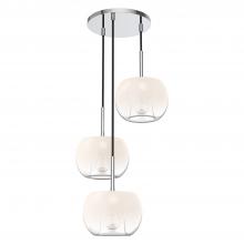 Kuzco Lighting Inc CH57514-CH/OP - Samar 14-in Chrome/Opal Glass 3 Lights Chandeliers