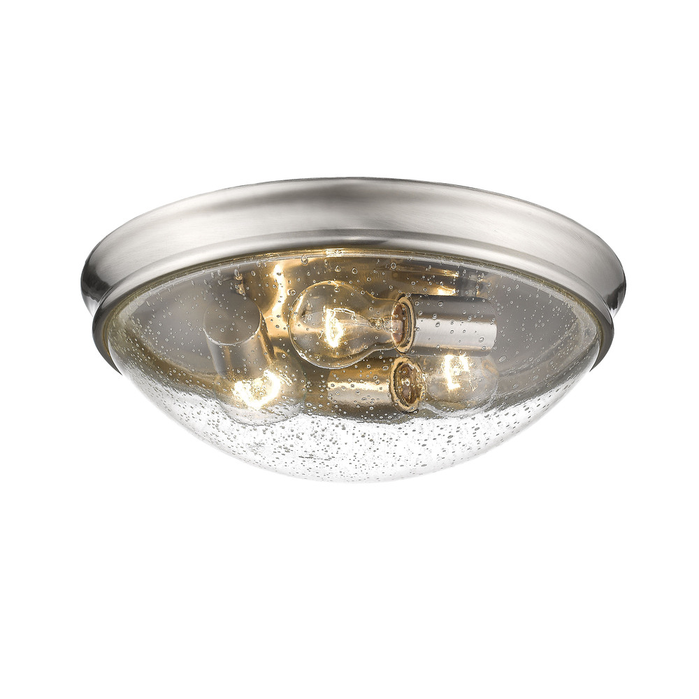 3-Light Flushmount Ceiling Light Brushed Nickel