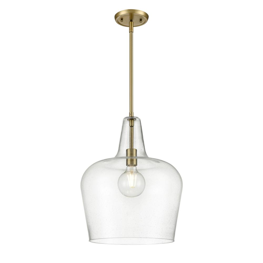 Puckette 1-Light Pendant Light Vintage Brass