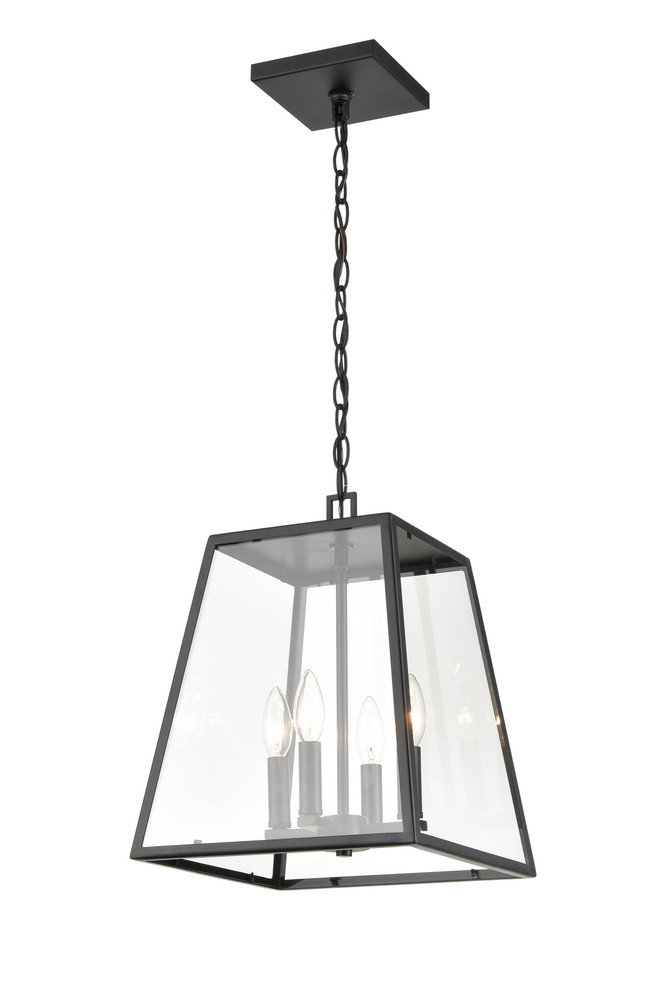 Grant 4-Light Outdoor Hanging Lantern Powder Coated Black