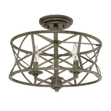  2173-AS - Lakewood 3-Light Semi-Flush Ceiling Mount Antique Silver