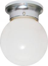 Nuvo SF77/111 - 1 Light - 8" Flush with White Glass - Polished Chrome Finish