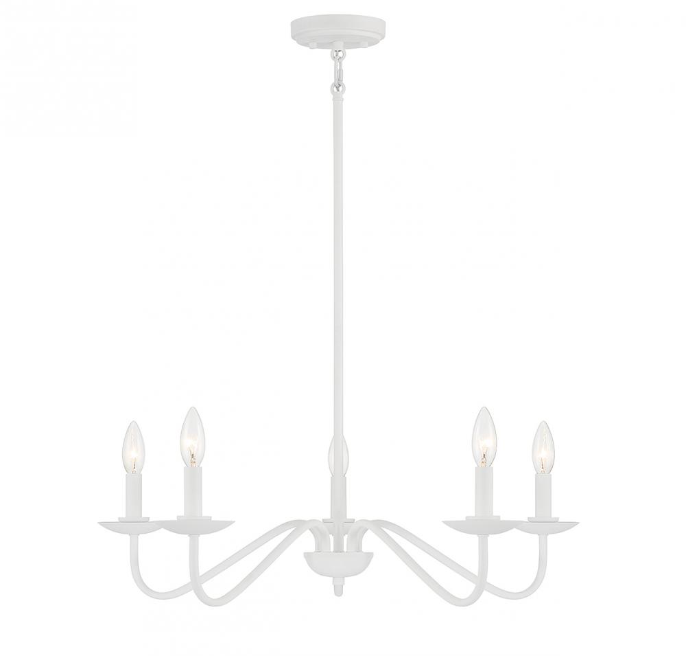 5-Light Chandelier in Bisque White