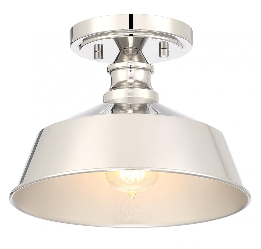 1-Light Ceiling Light in Polished Nickel