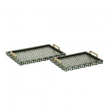 ELK Home H0807-9764/S2 - Futrelle Tray - Set of 2 Dark Green (2 pack)